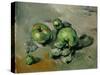 Pommes vertes, green apples, around 1873 Canvas, 26 x 32 cm R. F.1954-6.-Paul Cezanne-Stretched Canvas
