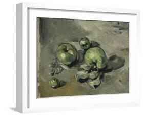 Pommes vertes-Paul Cézanne-Framed Giclee Print