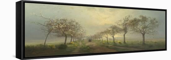 Pommiers et genêts en fleurs-Antoine Chintreuil-Framed Stretched Canvas