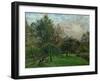 Pommiers et peupliers au soleil couchant-Apple trees and poplars in a sunset, 1901.-Camille Pissarro-Framed Giclee Print