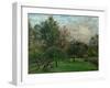 Pommiers et peupliers au soleil couchant-Apple trees and poplars in a sunset, 1901.-Camille Pissarro-Framed Giclee Print