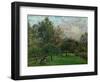 Pommiers et peupliers au soleil couchant-Apple trees and poplars in a sunset, 1901.-Camille Pissarro-Framed Giclee Print