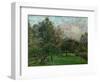 Pommiers et peupliers au soleil couchant-Apple trees and poplars in a sunset, 1901.-Camille Pissarro-Framed Giclee Print