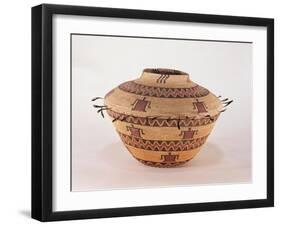 Pomo Feather Trimmed Storage Basket, from California (Woven Fibre)-American-Framed Giclee Print