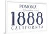 Pomona, California - Established Date (Blue)-Lantern Press-Framed Art Print