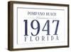 Pompano Beach, Florida - Established Date (Blue)-Lantern Press-Framed Art Print