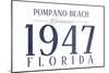Pompano Beach, Florida - Established Date (Blue)-Lantern Press-Mounted Art Print