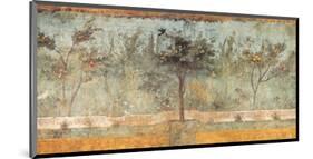 Pompeian Art, Garden Fresco I-null-Mounted Art Print