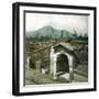 Pompeii (Italy), Alley of Graves, the Vesuvius in the Background-Leon, Levy et Fils-Framed Photographic Print