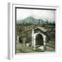 Pompeii (Italy), Alley of Graves, the Vesuvius in the Background-Leon, Levy et Fils-Framed Photographic Print