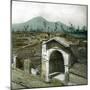 Pompeii (Italy), Alley of Graves, the Vesuvius in the Background-Leon, Levy et Fils-Mounted Photographic Print