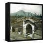 Pompeii (Italy), Alley of Graves, the Vesuvius in the Background-Leon, Levy et Fils-Framed Stretched Canvas