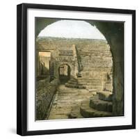 Pompeii (Italy), Inside of the Theatre of the Odeon, Circa 1865-Leon, Levy et Fils-Framed Photographic Print