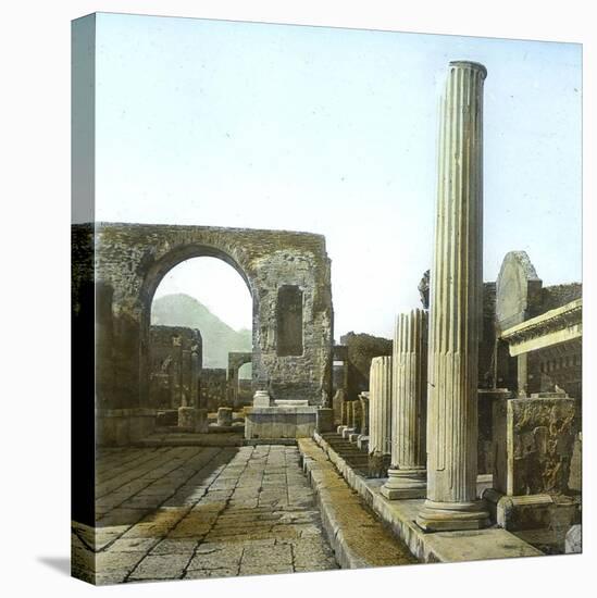 Pompeii (Italy), the Arch of Triumph and the Forum Road, Circa 1890-1895-Leon, Levy et Fils-Stretched Canvas