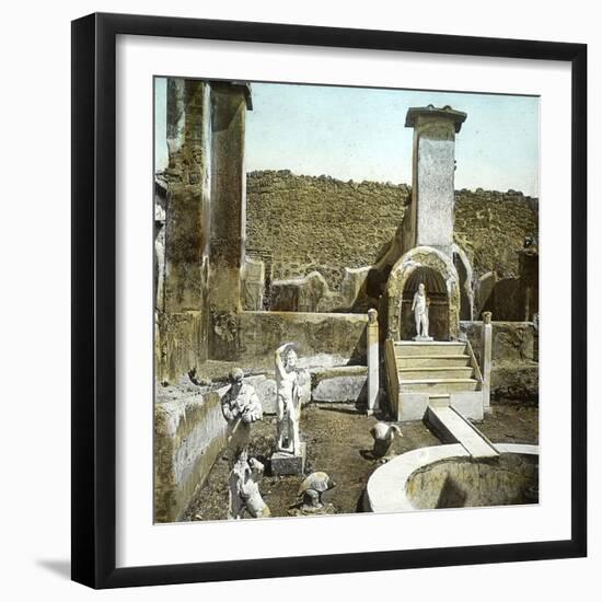 Pompeii (Italy), the House of Marcus Lucrecius, Circa 1890-1895-Leon, Levy et Fils-Framed Photographic Print