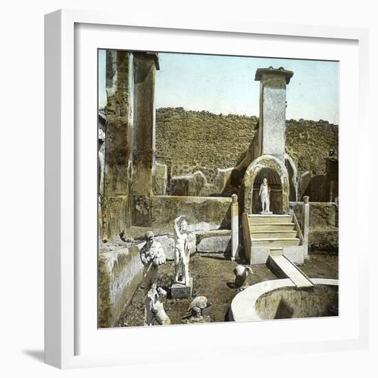 Pompeii (Italy), the House of Marcus Lucrecius, Circa 1890-1895-Leon, Levy et Fils-Framed Photographic Print