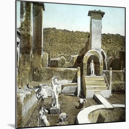 Pompeii (Italy), the House of Marcus Lucrecius, Circa 1890-1895-Leon, Levy et Fils-Mounted Photographic Print