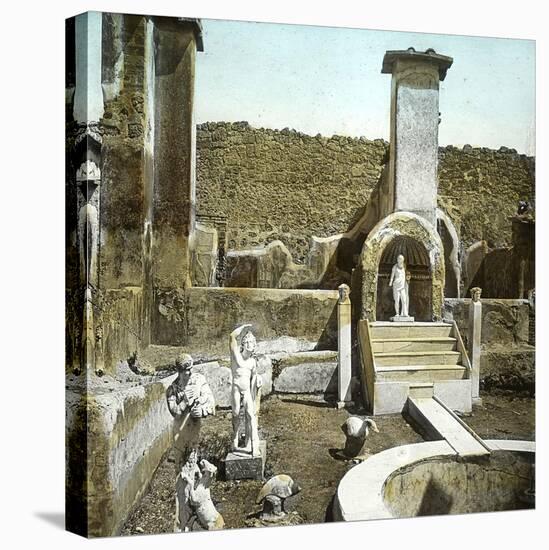 Pompeii (Italy), the House of Marcus Lucrecius, Circa 1890-1895-Leon, Levy et Fils-Stretched Canvas