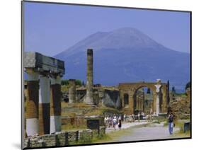 Pompeii, Mt. Vesuvius Behind, Campania, Italy, Europe-Anthony Waltham-Mounted Photographic Print