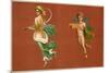 Pompeii Mural, Cherub-null-Mounted Premium Giclee Print