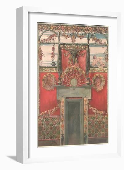 Pompeii Mural-null-Framed Art Print