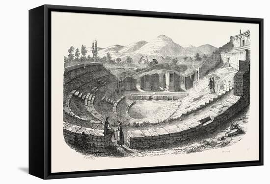 Pompeii: Theatre, Italy. 1855-null-Framed Stretched Canvas