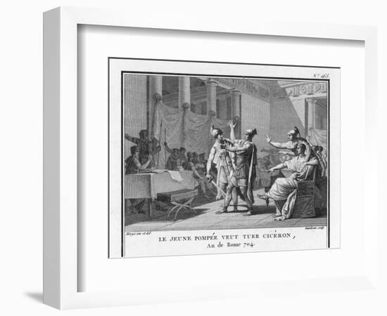 Pompeius' Son Sextus Pompeius Magnus Opposes Cicero's Policies and Threatens to Kill Him-Augustyn Mirys-Framed Art Print