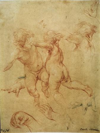 'Two flying putti', study, 1740s