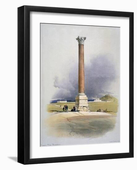 Pompey's Pillar, Alexandria, 19th Century-David Roberts-Framed Giclee Print