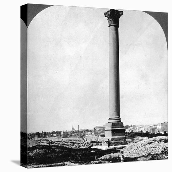 Pompey's Pillar, the Sailor's Landmark, and Modern Alexandria, Egypt, 1905-Underwood & Underwood-Stretched Canvas