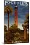 Ponce De Leon Inlet Lighthouse, Florida - Dusk Scene-Lantern Press-Mounted Art Print