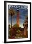Ponce De Leon Inlet Lighthouse, Florida - Dusk Scene-Lantern Press-Framed Art Print
