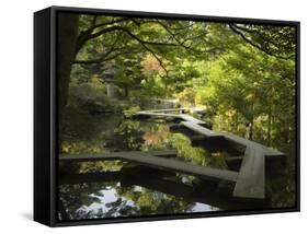 Pond and Walkway in Oyama Jinja Shrine, Kanazawa, Ishikawa Prefecture, Japan, Asia-Christian Kober-Framed Stretched Canvas