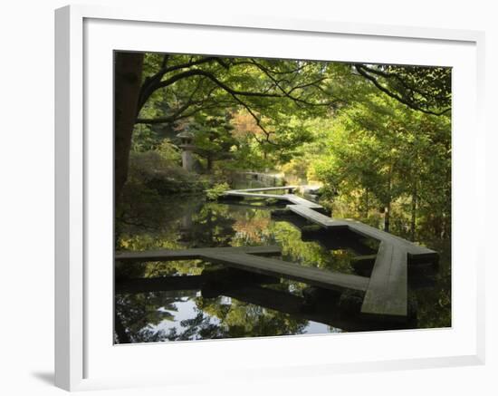 Pond and Walkway in Oyama Jinja Shrine, Kanazawa, Ishikawa Prefecture, Japan, Asia-Christian Kober-Framed Photographic Print