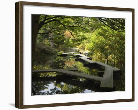 Pond and Walkway in Oyama Jinja Shrine, Kanazawa, Ishikawa Prefecture, Japan, Asia-Christian Kober-Framed Photographic Print