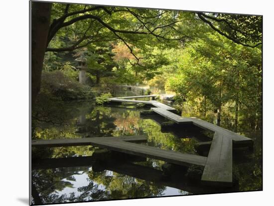 Pond and Walkway in Oyama Jinja Shrine, Kanazawa, Ishikawa Prefecture, Japan, Asia-Christian Kober-Mounted Photographic Print