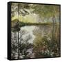Pond at Montgeron-Claude Monet-Framed Stretched Canvas
