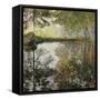 Pond at Montgeron-Claude Monet-Framed Stretched Canvas