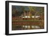 Pond House and Autumn Vineyard, Calistoga Napa Valley-null-Framed Photographic Print