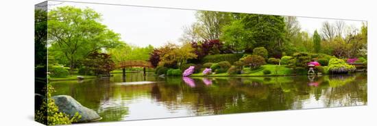Pond in a garden, Missouri Botanical Garden, St. Louis, Missouri, USA-null-Stretched Canvas