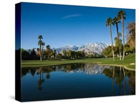 Pond in a Golf Course, Desert Princess Country Club, Palm Springs, Riverside County, California-null-Stretched Canvas