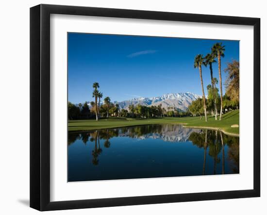 Pond in a Golf Course, Desert Princess Country Club, Palm Springs, Riverside County, California-null-Framed Photographic Print