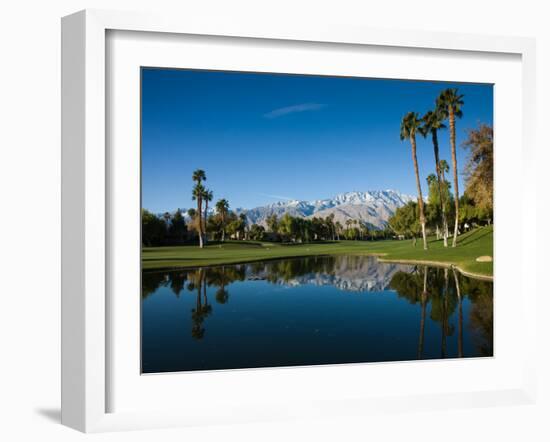 Pond in a Golf Course, Desert Princess Country Club, Palm Springs, Riverside County, California-null-Framed Photographic Print