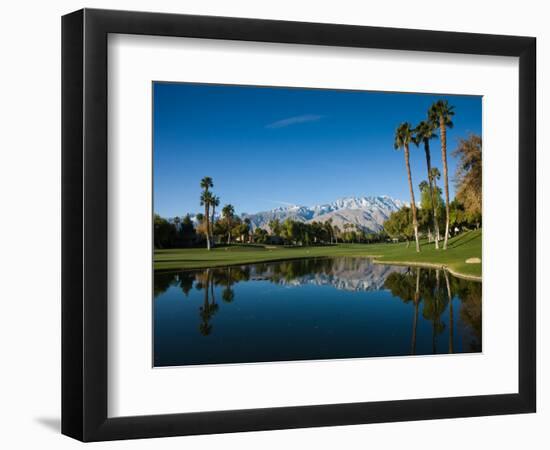 Pond in a Golf Course, Desert Princess Country Club, Palm Springs, Riverside County, California-null-Framed Photographic Print
