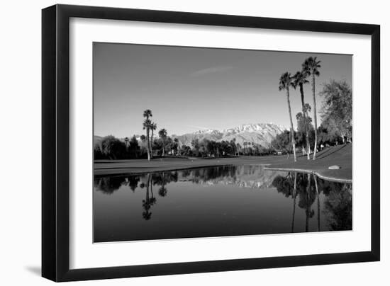 Pond in a golf course, Desert Princess Country Club, Palm Springs, Riverside County, California...-null-Framed Photographic Print