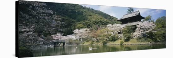 Pond in Front of a Building, Iwakuni, Japan-null-Stretched Canvas
