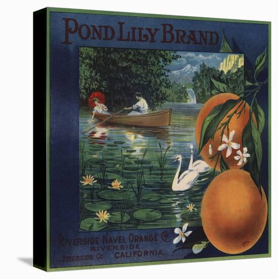 Pond Lily Brand - Riverside, California - Citrus Crate Label-Lantern Press-Stretched Canvas