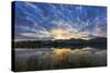 Pond Reflects the Mission Mountains, Ninepipe, Mission Valley, Montana, USA-Chuck Haney-Stretched Canvas