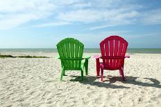 Adirondack Beach Chairs with Ocean View-Pond Shots-Framed Photographic Print