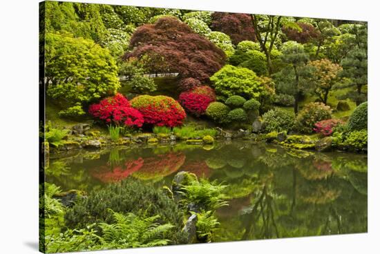 Pond, Strolling Garden, Portland Japanese Garden, Oregon, Usa-Michel Hersen-Stretched Canvas